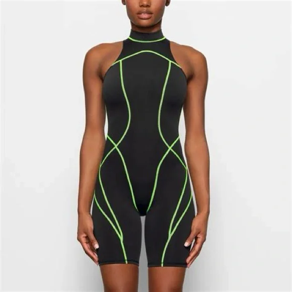 SKIMS Black and Green One Piece Jumpsuit - Picture 1 of 7